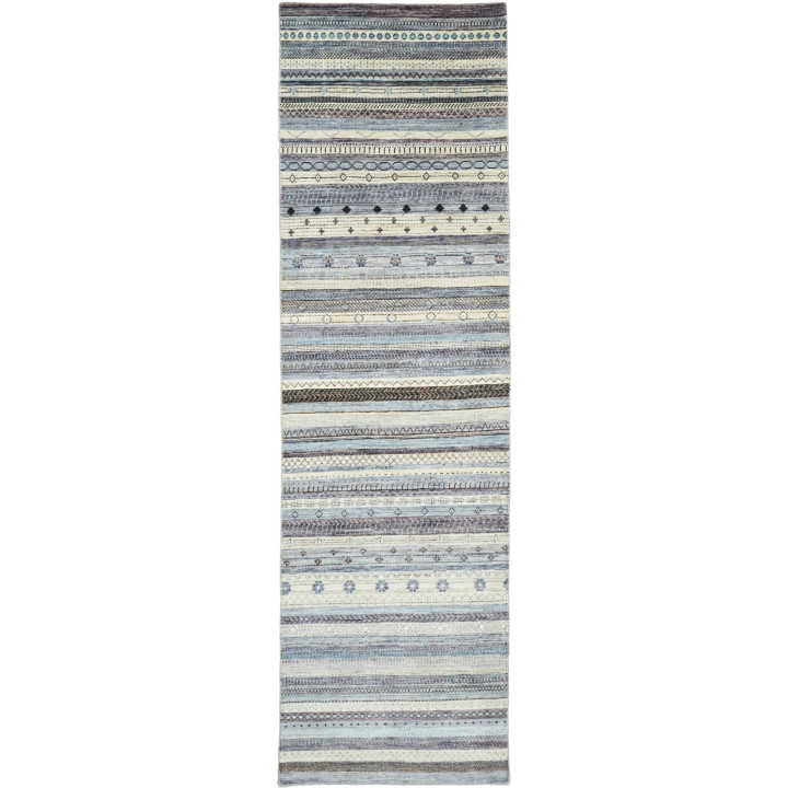 Hand Made Rug Cromopura Pakistan 80x286 Blue Iv