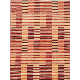 Hand Made Rug Mosaic Pakistan 151x202 Brick Red