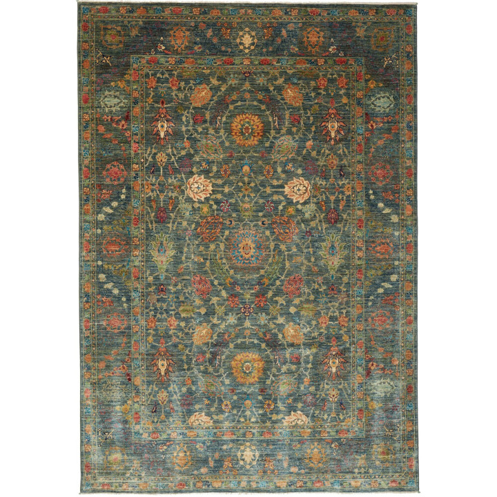 Tappeto Originale Floralia Pakistan 202x295 Blu