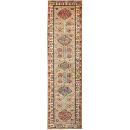 Hand Made Rug Kazak Fine Pakistan 78x302 Beige