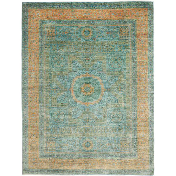 Hand Made Rug Kairo Pakistan 272x356 Petrol Gre