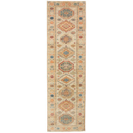 Hand Made Rug Kazak Fine Pakistan 81x291 Ivory