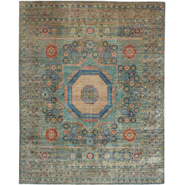 Hand Made Rug Kairo Pakistan 251x317 Petrol Gre