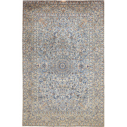 Hand Made Rug Kashan Persia 250x392 Ivory Blue