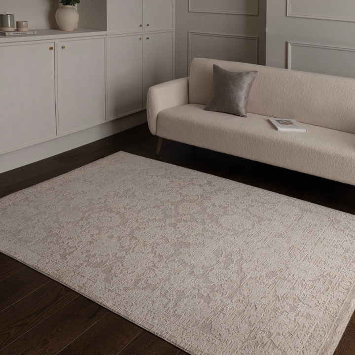 Tappeto Laurent astratto beige tortora e crema 1