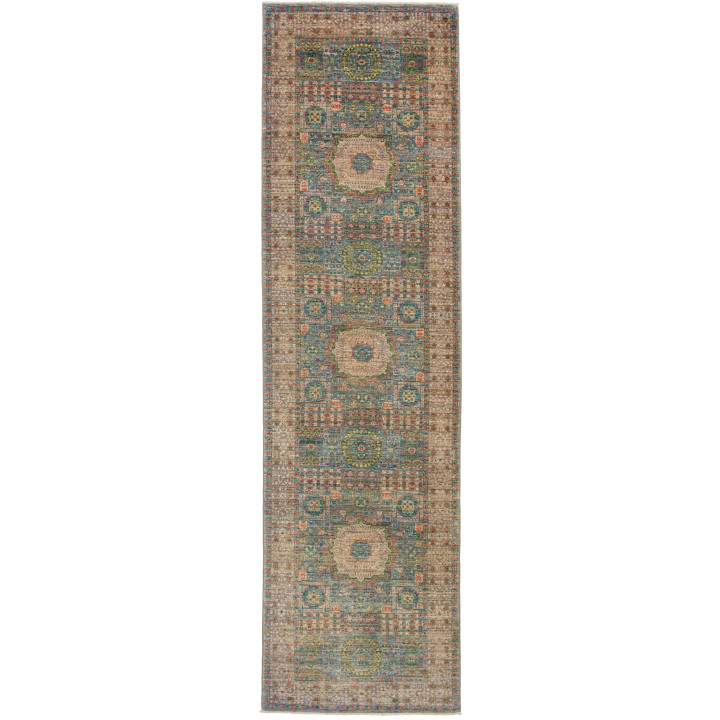 Hand Made Rug Kairo Pakistan 79x299 Blue Beige