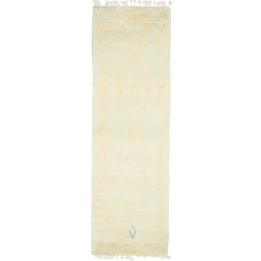 Hand Made Rug Berber Pakistan 79x254 Ivory Soft
