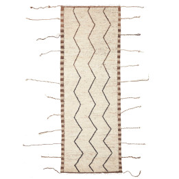 Hand Made Rug Berber Pakistan 108x303 Ivory Dar