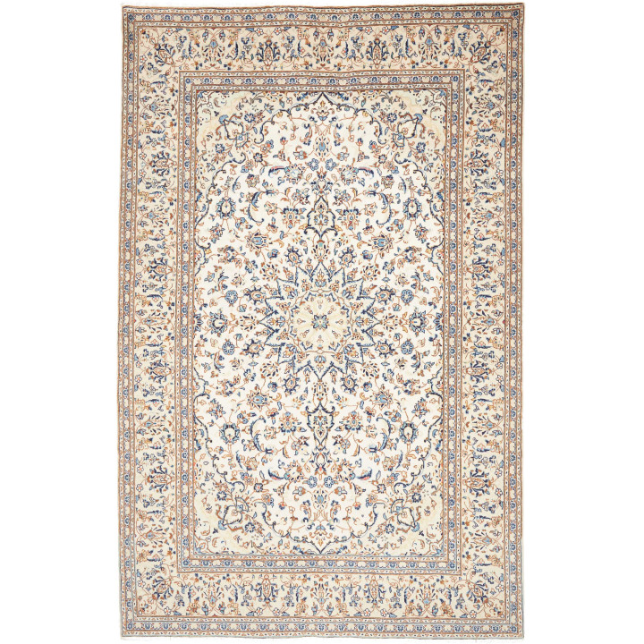Hand Made Rug Kashan Persia 196x300 Ivory Blue