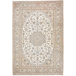 Hand Made Rug Kashan Persia 200x300 Ivory Blue