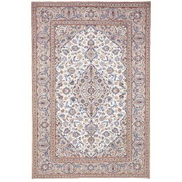 Hand Made Rug Kashan Persia 200x295 Beige Blue