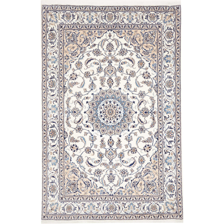Hand Made Rug Nain Kashmar Persia 195x296 Ivory
