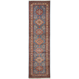 Hand Made Rug Kazak Fine Pakistan 81x295 Blue B