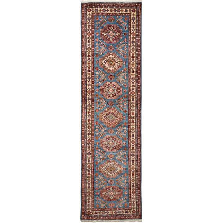 Hand Made Rug Kazak Fine Pakistan 81x295 Blue B