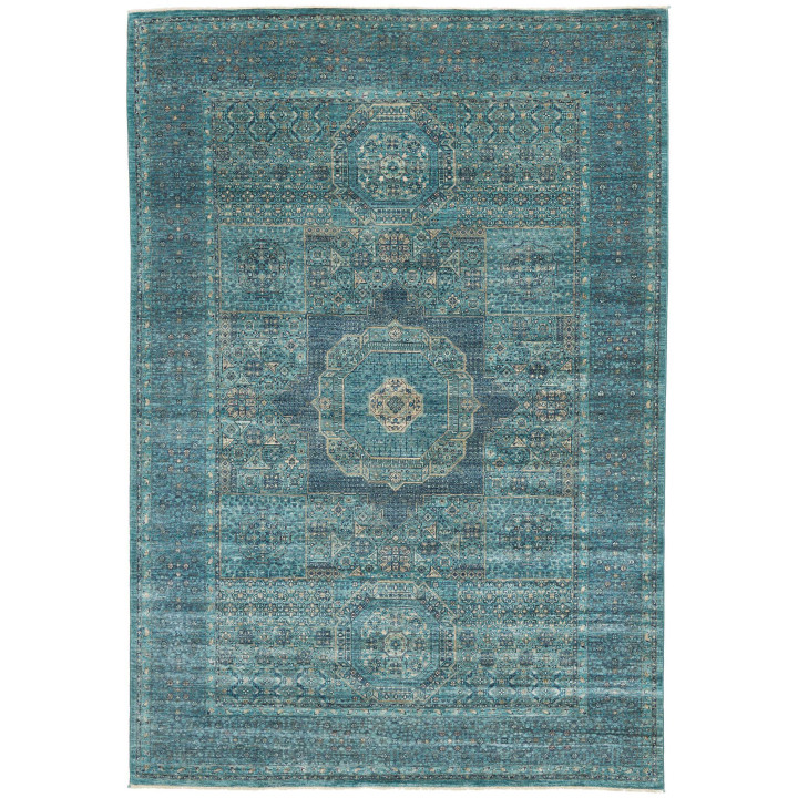 Hand Made Rug Kairo Pakistan 204x295 Petrol Gre