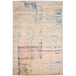 Hand Made Rug Berber Pakistan 200x299 Beige Blu