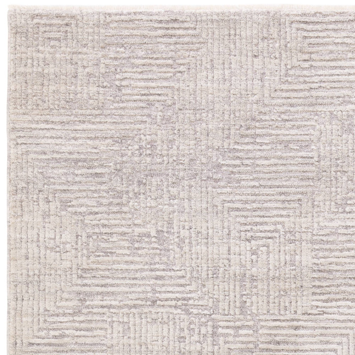 Rug Laurent geometric light grey and silver 160x