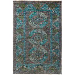 Rug Tribal Pakistan 125x188 Turquoise Anthracit