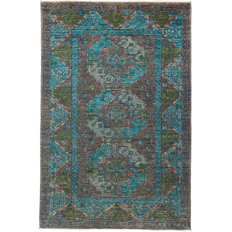 Rug Tribal Pakistan 125x188 Turquoise Anthracit