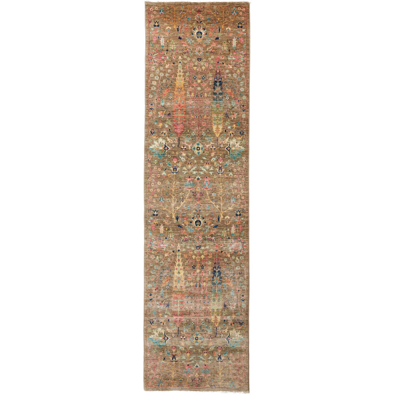 Rug Shahi Fine Pakistan 80x294 Olive Green Brow