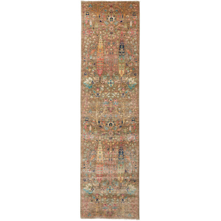 Rug Shahi Fine Pakistan 80x294 Olive Green Brow