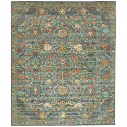 Hand Made Rug Floralia Pakistan 247x299 Petrol