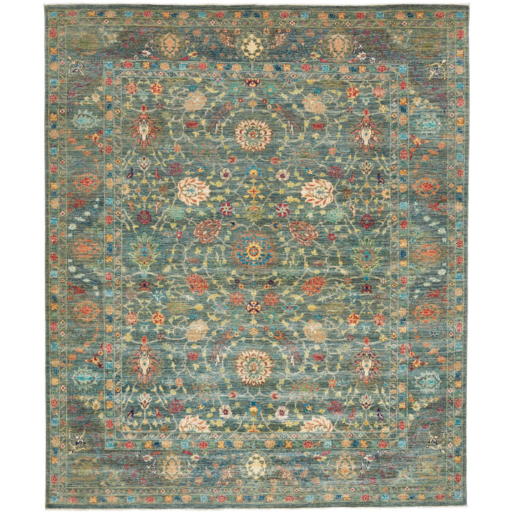 Hand Made Rug Floralia Pakistan 247x299 Petrol
