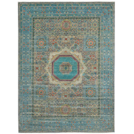 Hand Made Rug Kairo Pakistan 278x377 Petrol Blu
