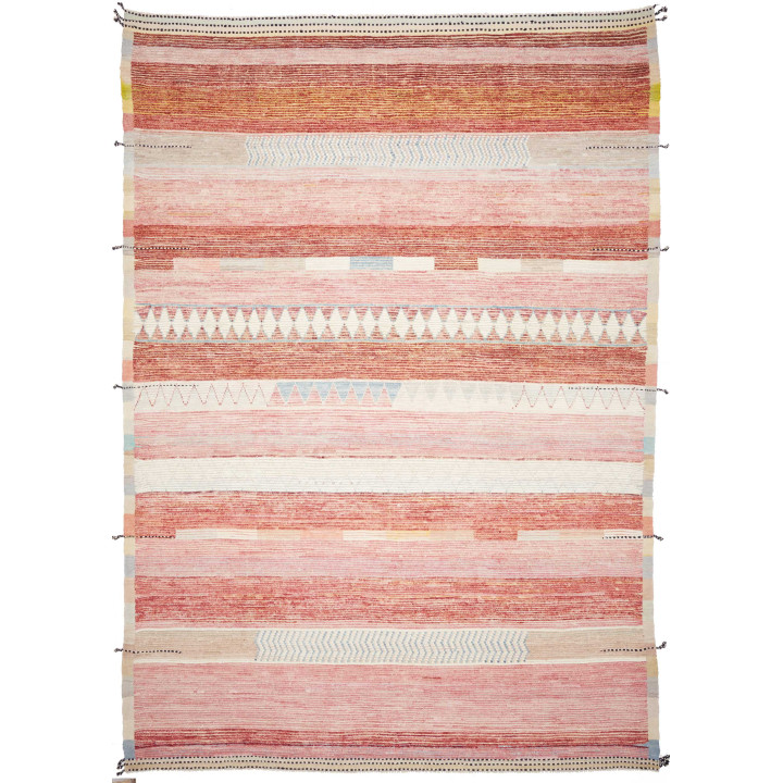 Hand Made Rug Berber Pakistan 292x424 Brick Red