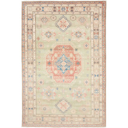 Hand Made Rug Kazak Afghanistan 200x300 Sage Gr