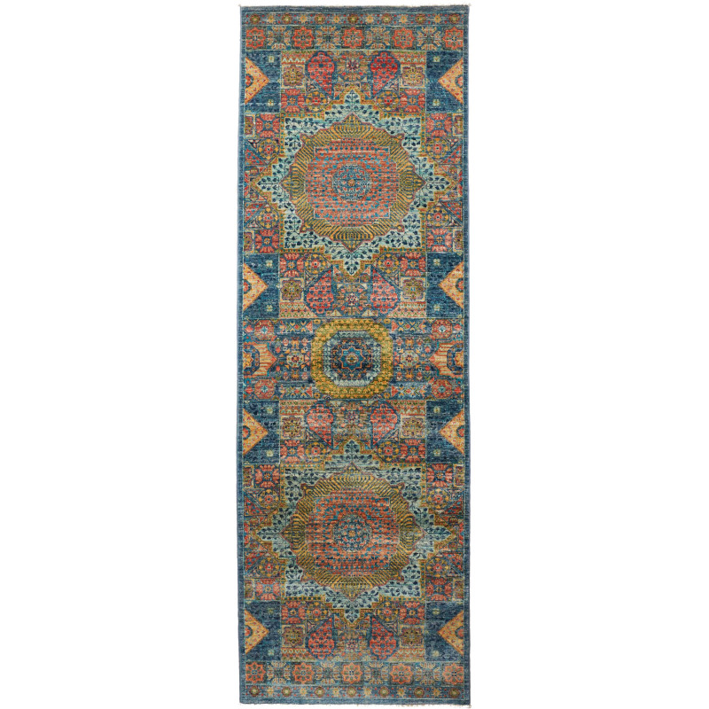Rug Mamlouk Pakistan 82x255 Petrol Blue Terraco