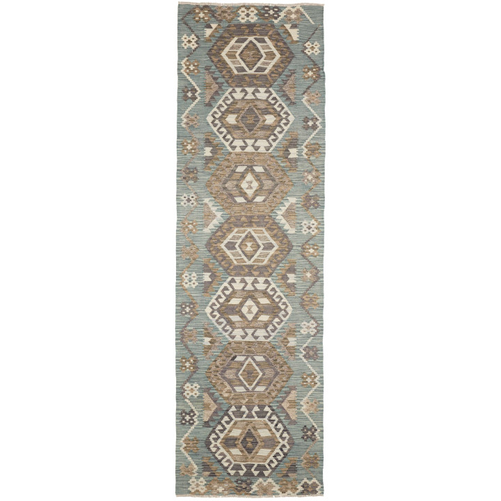 Hand Made Rug Kilim Afghanistan 88x295 Petrol G
