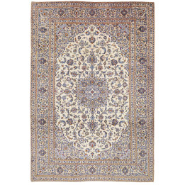 Hand Made Rug Kashan Persia 244x362 Ivory Blue