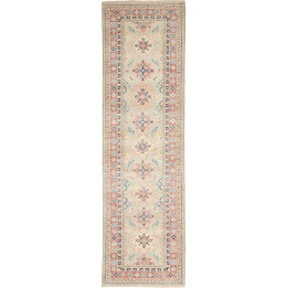 Hand Made Rug Kazak Afghanistan 82x289 Sage Gre