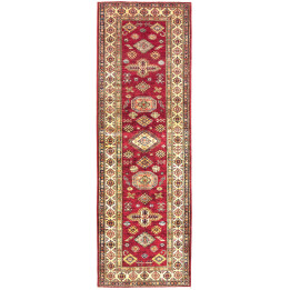 Hand Made Rug Kazak Fine Pakistan 75x246 Red Iv