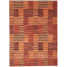 Hand Made Rug Mosaic Pakistan 152x206 Red Orang