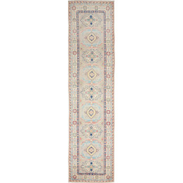 Hand Made Rug Kazak Afghanistan 71x318 Beige Bl