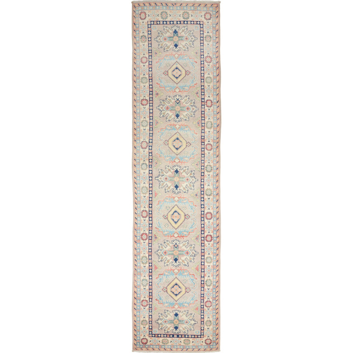 Hand Made Rug Kazak Afghanistan 71x318 Beige Bl