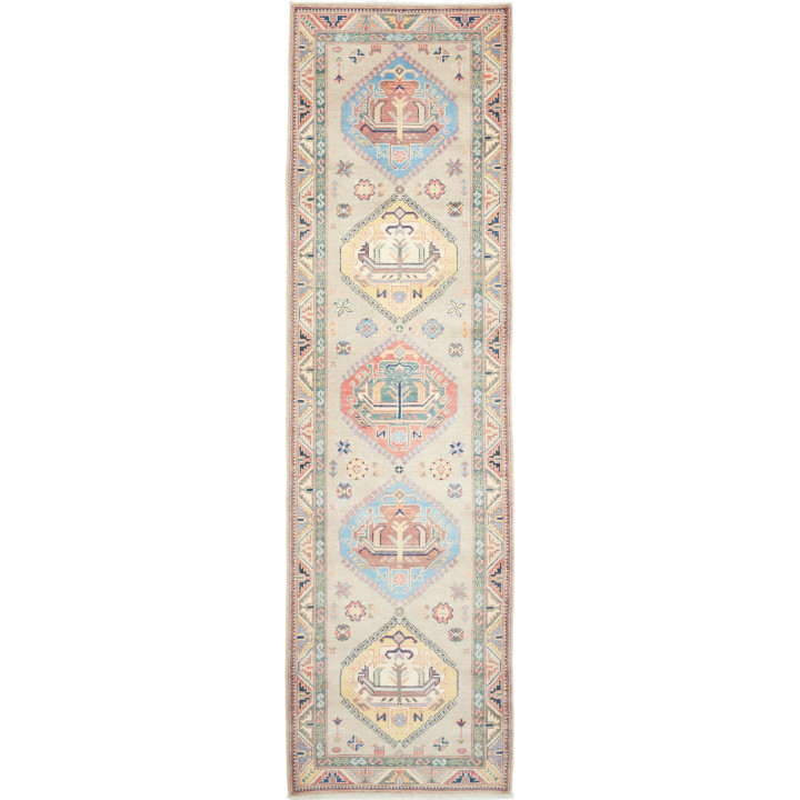 Tappeto Originale Kazak Afghanistan 86x307 Beig