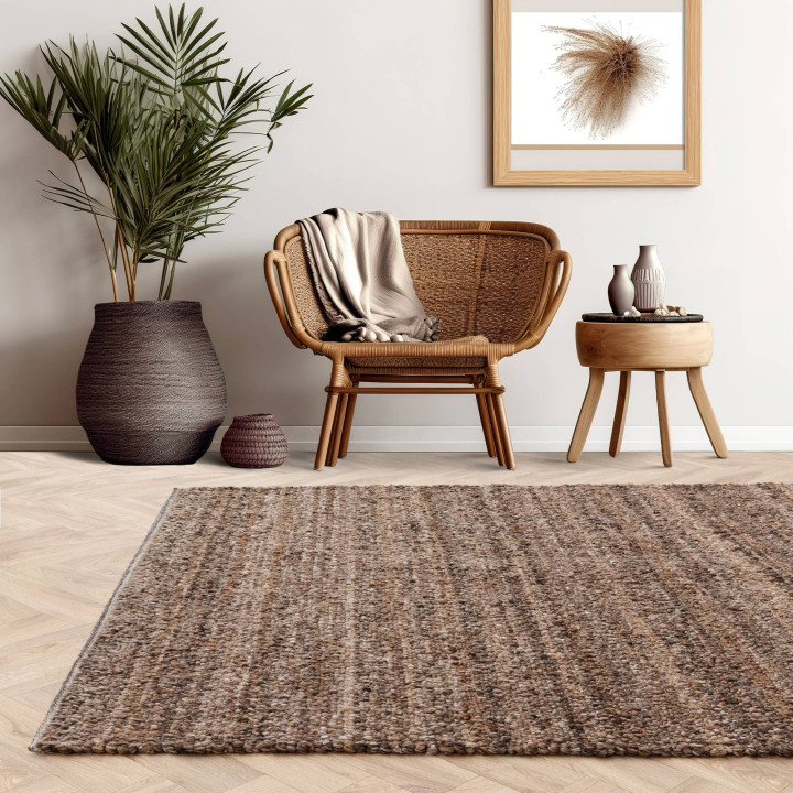 Tappeto Abbus geometrico marrone e beige 200x290