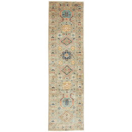 Hand Made Rug Floralia Pakistan 75x285 Light Bl