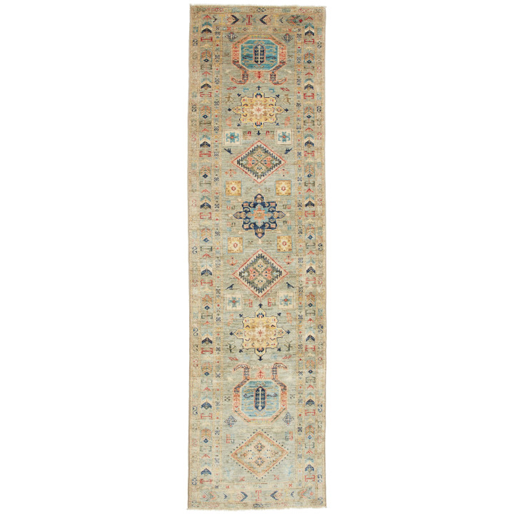Hand Made Rug Floralia Pakistan 75x285 Light Bl