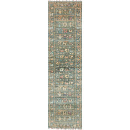 Hand Made Rug Istintia Pakistan 78x297 Petrol G