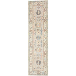 Hand Made Rug Kazak Afghanistan 77x297 Light Gr