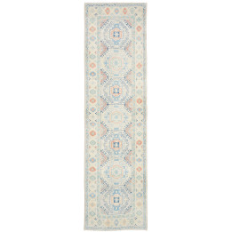 Hand Made Rug Kazak Afghanistan 81x292 Ivory Li