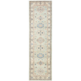 Hand Made Rug Kazak Afghanistan 84x294 Light Bl