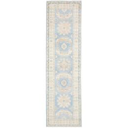 Hand Made Rug Kazak Afghanistan 83x298 Light Bl