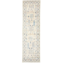 Hand Made Rug Kazak Afghanistan 87x301 Ivory Bl