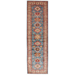 Hand Made Rug Kazak Fine Pakistan 86x306 Blue R