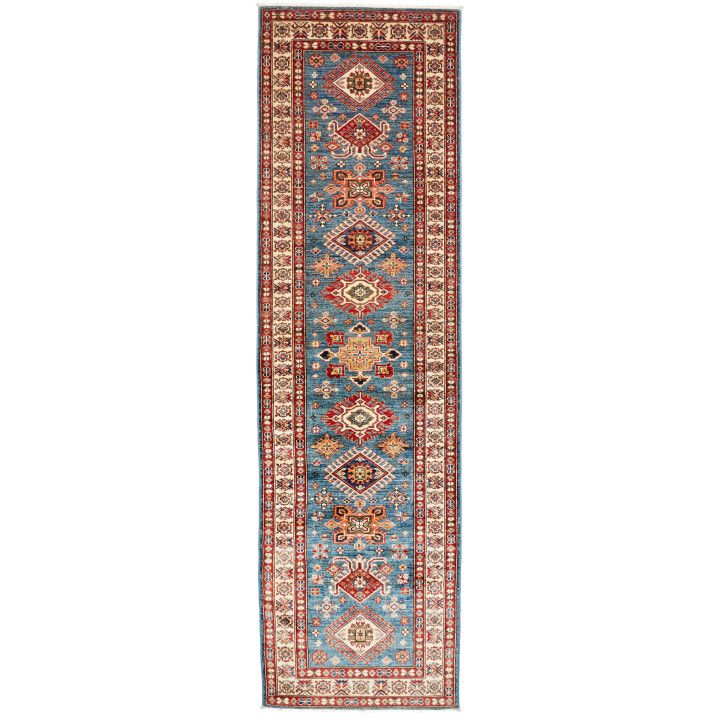 Hand Made Rug Kazak Fine Pakistan 86x306 Blue R